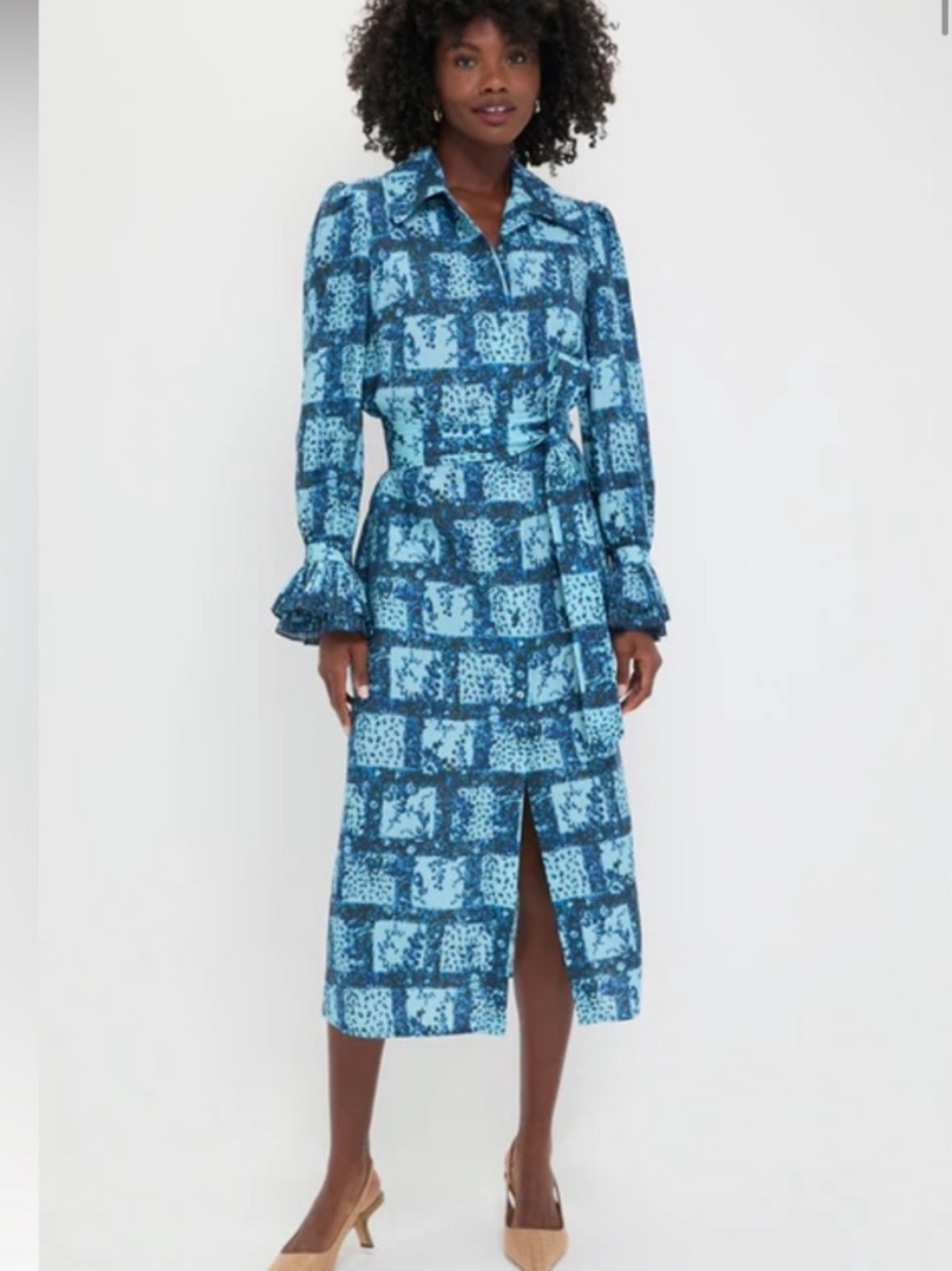 Tuckernuck Trellis Vine Livia Midi Dress Linen Blend Size S